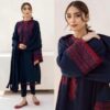 3 Pcs Women's Unstitched Khaddar Embroidered Suit