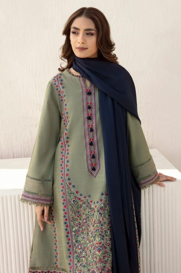 3 Pcs Women's Unstitched Embroidered Khaddar Suit