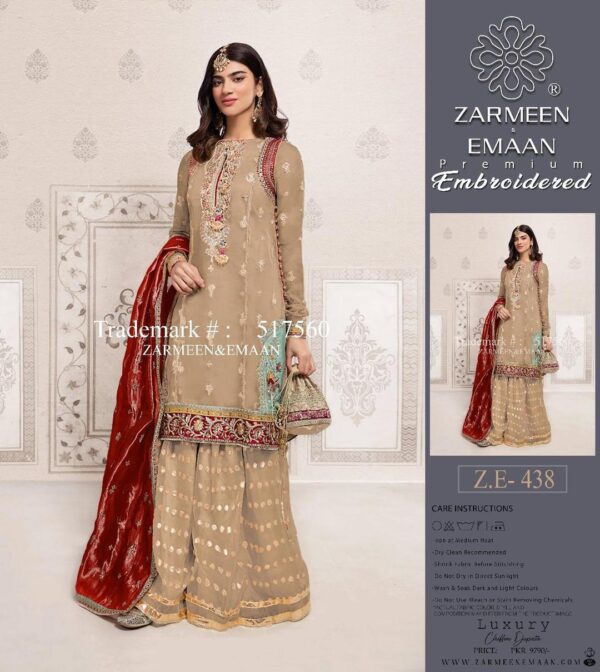 3 Pcs Women's Unstitched Viscose Embroidered Suit