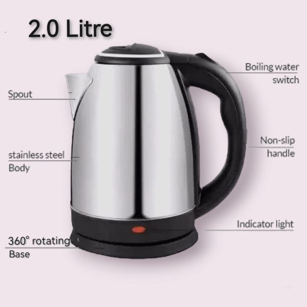 Electric Kettle Stainless Steel Body 2.0 Liter 1500 Watts